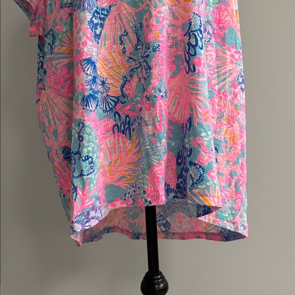 Lilly Pulitzer Etta Scoop Neck 100% Cotton Short Sleeve Top Size XXL - Picture 3 of 5